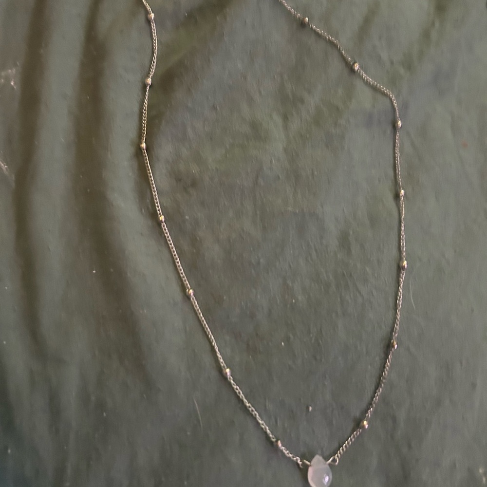 Elegant Silver Necklace with Beaded Accents